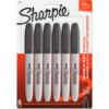 Sharpie® Super Permanent Markers - Fine Point - Black - 6 Pack