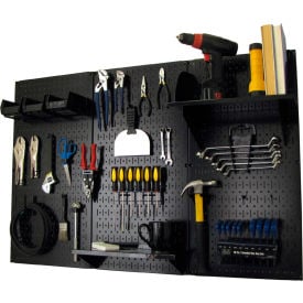 Wall Control Pegboard Standard Tool Storage Kit Black 48"" X 32"" X 9""