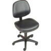 Interion® Task Stool With Adjustable Arms & Mid Back Vinyl Black