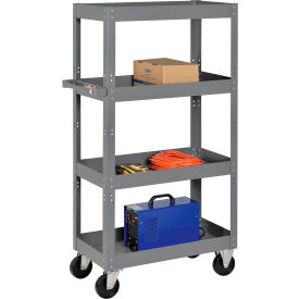 Global Industrial™ Steel Shelf Truck w/4 Shelves 800 lb. Capacity 30""L x 16""W x 60""H