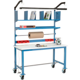 Global Industrial™ Mobile Packing Workbench W/Riser Kit ESD Safety Edge 72""W x 30""D