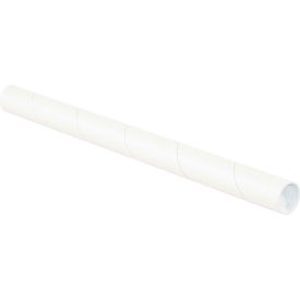 Mailing Tubes With Caps 1-1/2"" Dia. x 30""L 0.06"" Thick White 50/Pack
