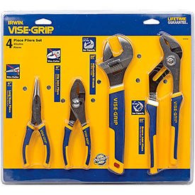 IRWIN VISE-GRIP® 2078705 4 PC Plier Set (Long Nose Slip Joint Tongue & Groove Adj. Wrench)