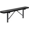 Global Industrial™ 6' Outdoor Steel Flat Bench Expanded Metal In Ground Mount Black