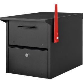Global Industrial™ Residential Mailbox 12-1/2x13-5/8x14 Front/Rear Access Locking Door BLK
