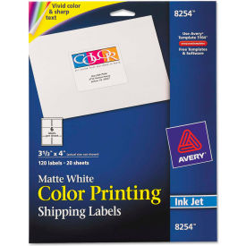 Avery® Inkjet Labels for Color Printing 3-1/3 x 4 Matte White 120/Pack