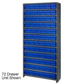 Quantum CL1275-701 Closed Shelving Euro Drawer Unit - 36x12x75 - 48 Euro Drawers Blue