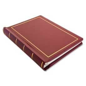 Wilson Jones® Minute Book 8-1/2"" x 11"" Red Leather Cover 250 Pages/Book