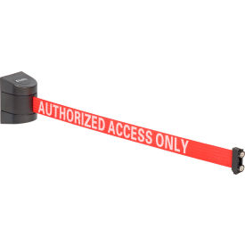 Global Industrial™ Magnetic Retractable Belt Barrier Black Case W/15' Red ""Authorized"" Belt