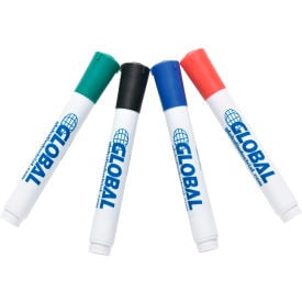 Global Industrial™ Dry Erase Markers Bullet Tip 4ct - Assorted Colors - Qty 5 Packs