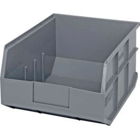 Quantum Plastic Stacking and Hanging Shelf Bin SSB445 11""W x 14""L x 7""H Gray