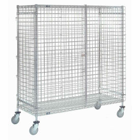 Nexel® Poly-Z-Brite Wire Security Truck w/2 Shelves & 4 Swivel Casters 48""L x 24""W x 69""H