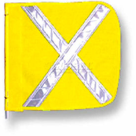 Heavy Duty Flag 16""x16"" Yellow w/ White X