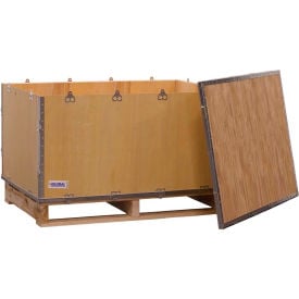Global Industrial™ 4 Panel Hinged Shipping Crate w/ Lid & Pallet 40-1/4""L x 28""W x 20""H