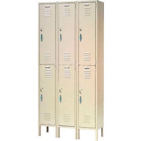 Global Industrial™ Capital® 2-Tier 6 Door Locker 36""W x 15""D x 78""H Tan Unassembled