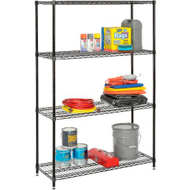 Nexel® 4 Shelf Black Epoxy Wire Shelving-In-A-Box 36""W x 18""D x 74""H