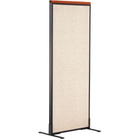 Interion® Deluxe Freestanding Office Partition Panel 24-1/4""W x 61-1/2""H Tan