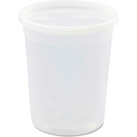 DELItainer Microwavable Containers 32 oz. 4-1/2"" Diameter Clear - 240 Pack