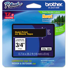 Brother® P-Touch® TZe Labeling Tape 3/4""W Gold on Black