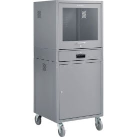 Global Industrial™ Mobile Computer Cabinet Dark Gray Unassembled
