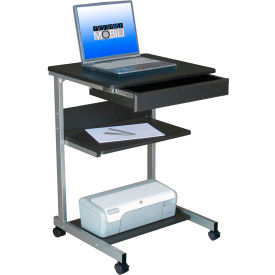 Techni Mobili Rolling Laptop Desk with Storage 22""W x 20""D x 31""H Graphite