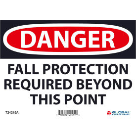 Global Industrial™ Danger Fall Protection Required Beyond This Point 7x10 Aluminum
