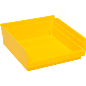 Global Industrial™ Plastic Nesting Storage Shelf Bin 11-1/8""W x 11-5/8""L x 4""H Yellow