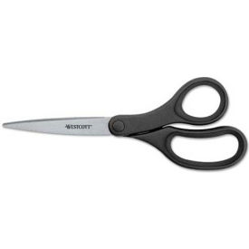 Westcott 15586 KleenEarth Basic Plastic Handle Scissors 9"" Length Pointed Black