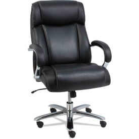 Alera® Big and Tall Leather Chair - Black/Chrome - Maxxis Series