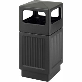 Safco® Canmeleon™ Recessed Panel Side Open 38 Gallon Black 9476BL