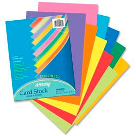 Pacon® Array Heavyweight Card Stock Paper 8-1/2"" x 11"" 65 lb Assorted 100 Sheets/Pack