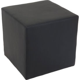 Interion® Antimicrobial Cube Reception Ottoman Black