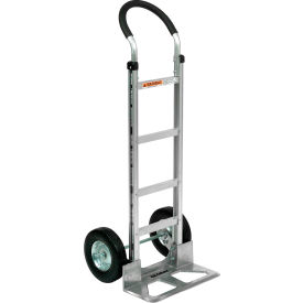 Global Industrial™ Aluminum Hand Truck - Curved Handle - Semi-Pneumatic Wheels