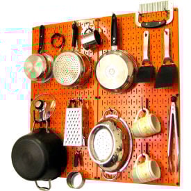 Wall Control Kitchen Pegboard Pack Storage & Organization Kit Orange/Blue 32"" X 32"" X 6""