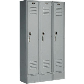 Global Industrial™ Paramount® 1-Tier 3 Door Locker 36""W x 18""D x 78""H Gray Assembled