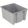 Global Industrial Stack and Nest Storage Container SNT225 No Lid 23-1/2 x 19-1/2 x 10 Gray