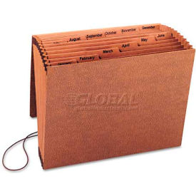 Smead® Jan-Dec Accordion Expanding File 12 Pocket Letter Leather-Like Redrope