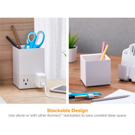 Bostitch Office Konnect™ Stackable Pencil Cup 2-Pack White