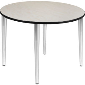 Regency Kahlo 48"" Round Multipurpose Breakroom Tapered Leg Table Maple/ Chrome