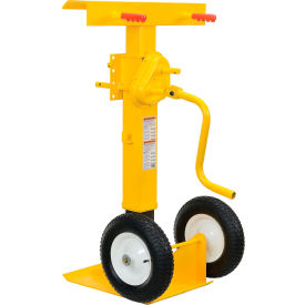 Global Industrial™ Hand Crank Trailer Jack Stand 100000 Lb. Static Cap. Pneumatic Wheels
