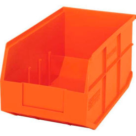 Quantum Plastic Stacking and Hanging Shelf Bin SSB443 8-1/4""W x 14""D x 7""H Orange