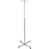 Drive Medical 13033SV Economy Removable Top IV Pole Silver Vein 2 Hook 40""- 82"" Height
