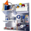 Wall Control Pegboard Hobby Craft Organizer Storage Kit Galvanized White 32"" X 32"" X 9""