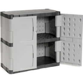 Rubbermaid® Plastic Counter Height Storage Cabinet 36""W x 18""D x 37""H Unassembled Gray
