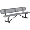 Global Industrial™ 8' Outdoor Steel Picnic Bench w/ Backrest Perforated Metal Gray
