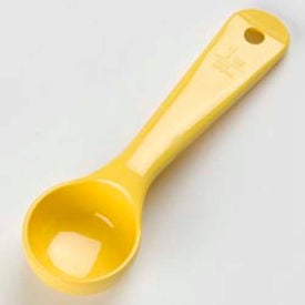 Carlisle 492104 - Solid Measure Miser Spoon Short Handle 1 Oz. Yellow
