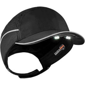 Ergodyne Skullerz® 8965 Lightweight Bump Cap LED Lighting Short Brim Black
