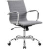 Interion® Conference Room Chair with Mid Back & Fixed Arms Fabric Gray