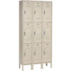 Global Industrial™ Paramount® 3-Tier 9 Door Locker 36""W x 15""D x 78""H Tan Assembled