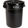 Global Industrial™ Plastic Trash Can with Lid - 32 Gallon Black